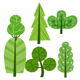卡通扁平绿色植物春天元素GIF动态图植物发芽元素